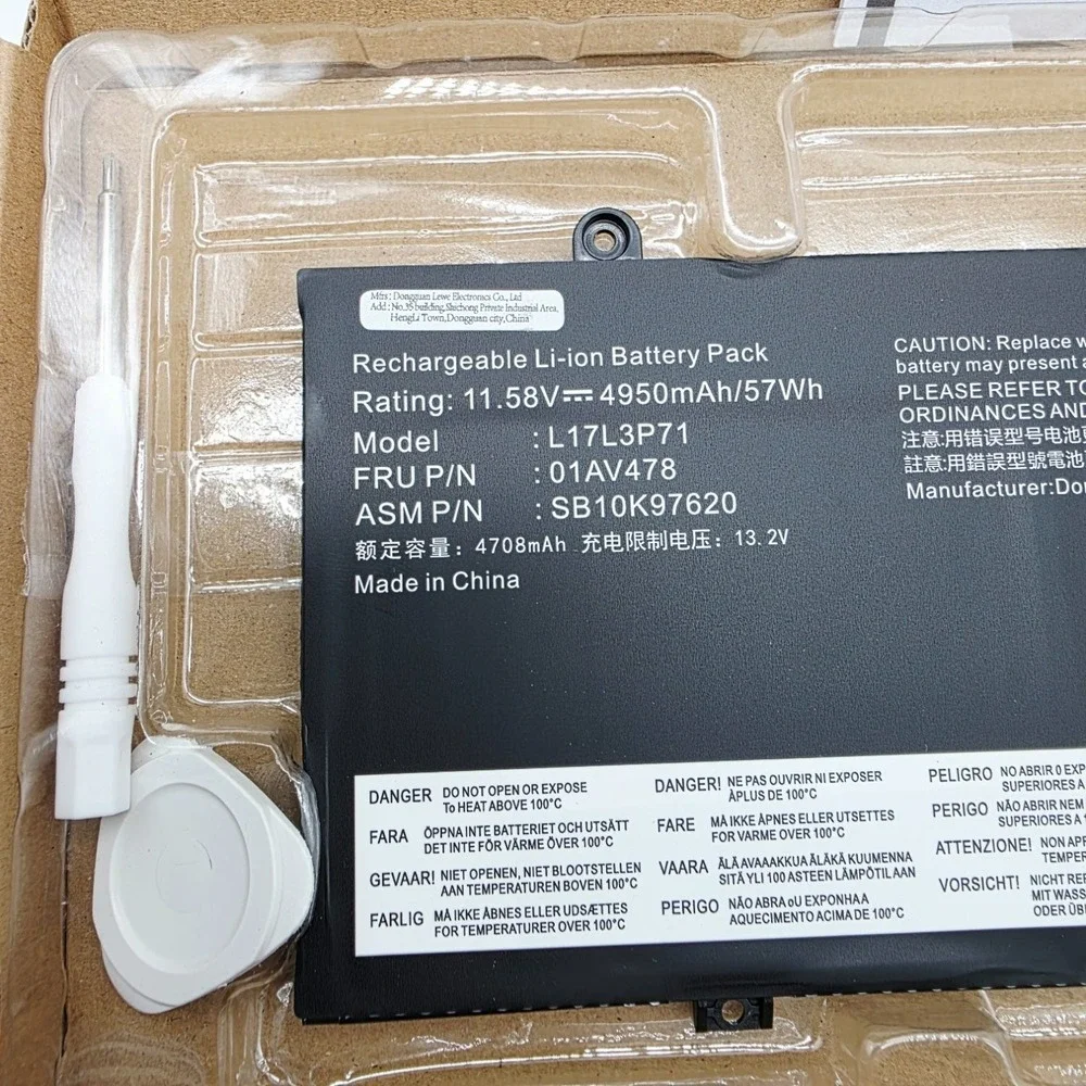 Fancy Buying 01AV479 L17L3P71 Battery Lenovo ThinkPad T480S 11.58V 4950mAh